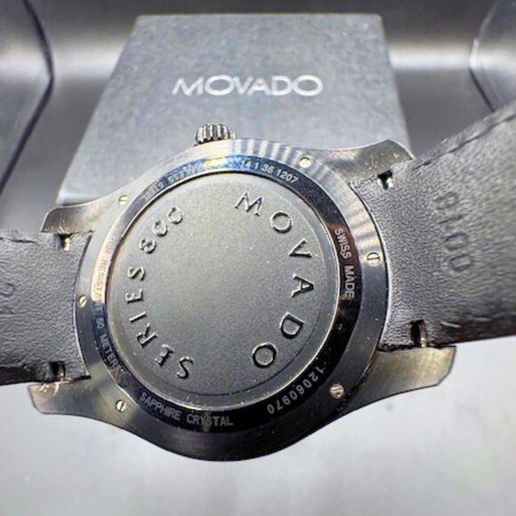 Movado Black Series 800 GMT World-Time 24 Hr Steel Watch Model 2600118 - Picture 6 of 13